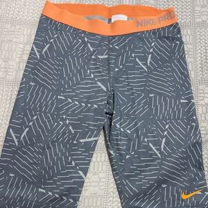 Nike Pro Gray and Orange Leggings